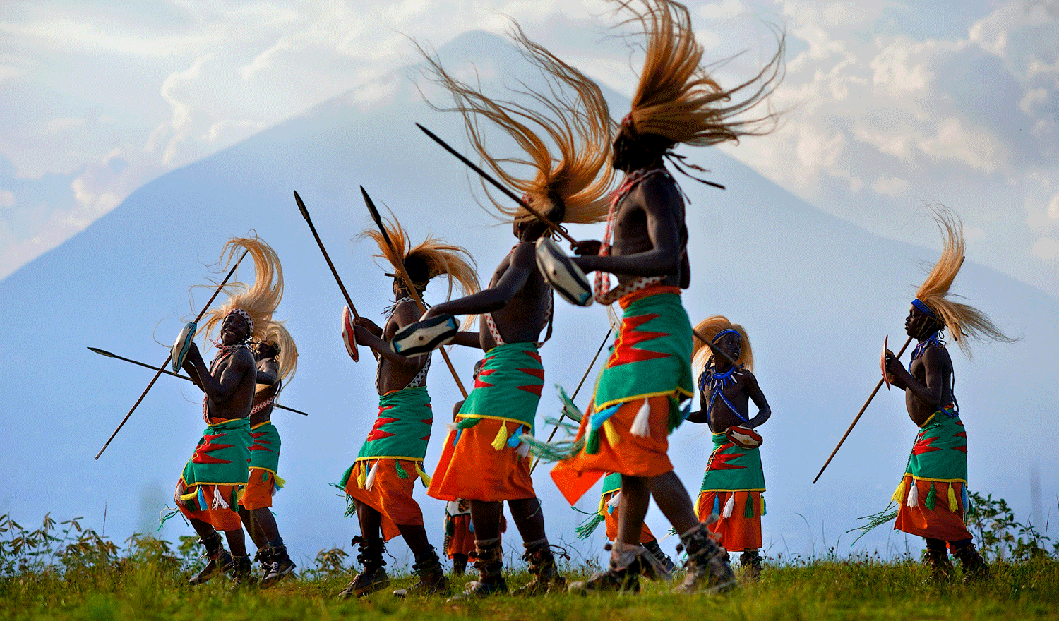 Warriors performing the traditional dance in Rwanda